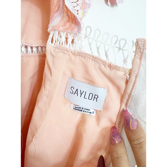 Saylor X Revolve Nikki Mini Dress Size Small Lace Crochet Cocktail Wedding - Picture 5 of 14